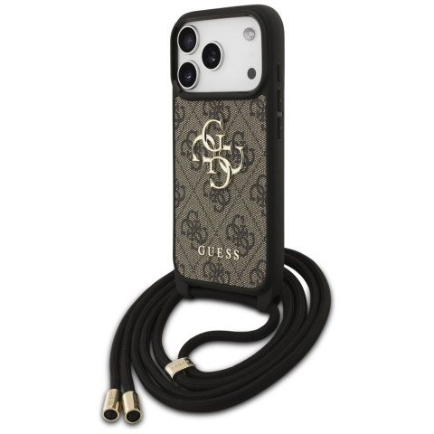 Guess nakładka 4G Big Logo Cord Stap Crossbody do iPhone 17 Pro brązowa