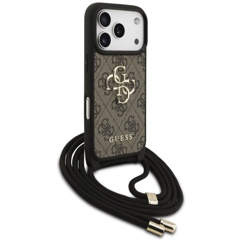 Guess nakładka 4G Big Logo Cord Stap Crossbody do iPhone 17 Pro brązowa