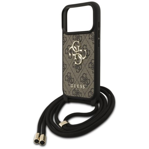 Guess nakładka 4G Big Logo Cord Stap Crossbody do iPhone 17 Pro brązowa