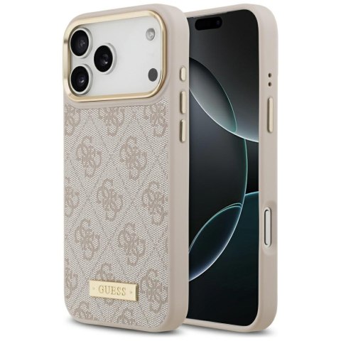 Guess nakładka 4G Logo Plate MagSafe do iPhone 17 Pro Max różowa