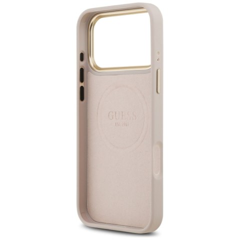 Guess nakładka 4G Logo Plate MagSafe do iPhone 17 Pro Max różowa
