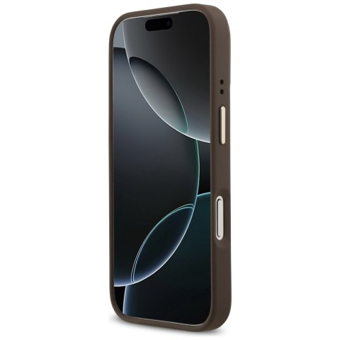 Guess nakładka 4G Logo Plate MagSafe do iPhone 17 Pro brązowa