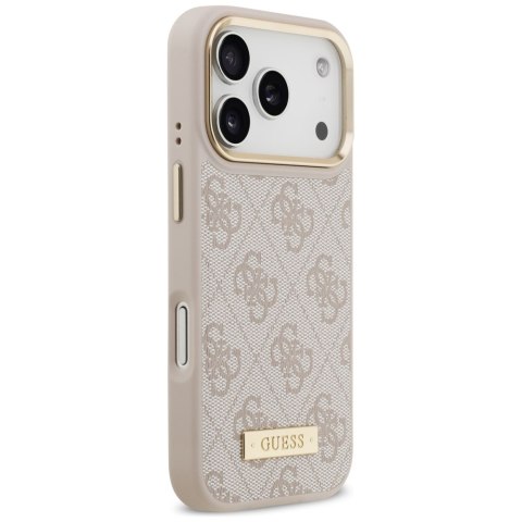 Guess nakładka 4G Logo Plate MagSafe do iPhone 17 Pro różowa