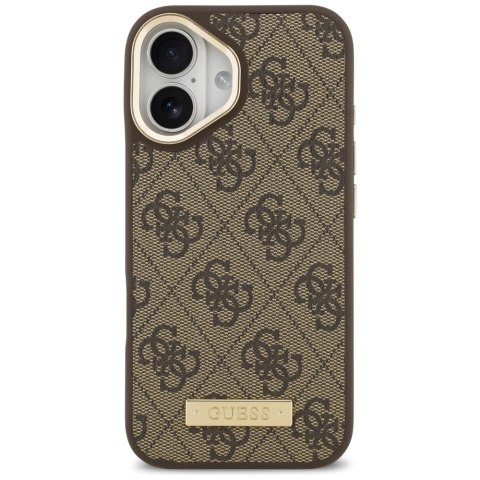 Guess nakładka 4G Logo Plate MagSafe do iPhone 17 brązowa