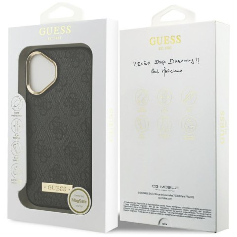Guess nakładka 4G Logo Plate MagSafe do iPhone 17 czarna