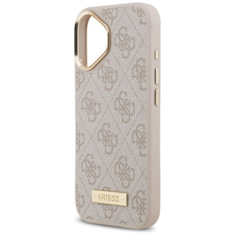 Guess nakładka 4G Logo Plate MagSafe do iPhone 17 różowa