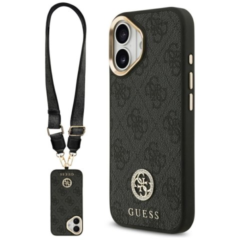 Guess nakładka 4G Strass Logo & Big Strap Metal Buttons MagSafe do iPhone 17 czarna