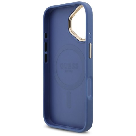 Guess nakładka 4G Strass Logo & Big Strap Metal Buttons MagSafe do iPhone 17 niebieska