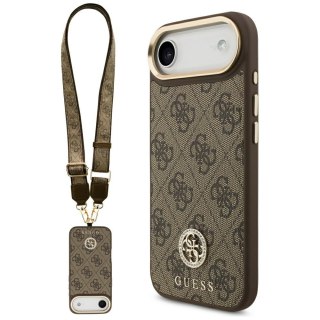 Guess nakładka 4G Strass Logo & Big Strap Metal Buttons MagSafe do iPhone Air brązowa