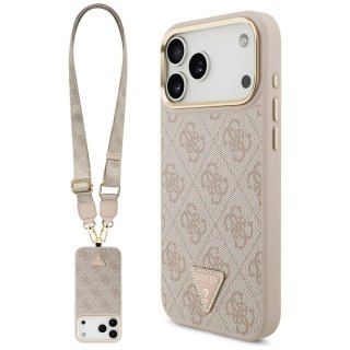 Guess nakładka 4G Triangle Logo & Big Strap Metal Buttons MagSafe do iPhone 17 Pro Max różowa