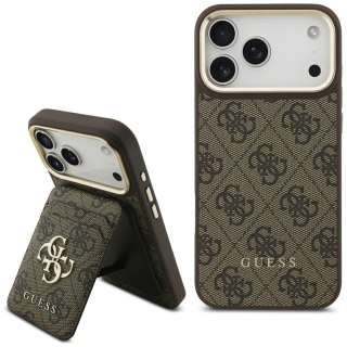 Guess nakładka 4G z portfelem Magsafe do iPhone 17 Pro Max brązowa