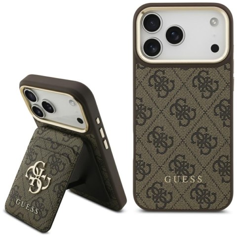 Guess nakładka 4G z portfelem Magsafe do iPhone 17 Pro Max brązowa