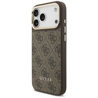 Guess nakładka 4G z portfelem Magsafe do iPhone 17 Pro Max brązowa