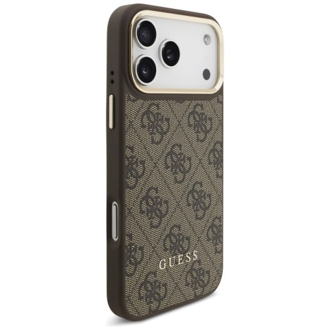 Guess nakładka 4G z portfelem Magsafe do iPhone 17 Pro Max brązowa