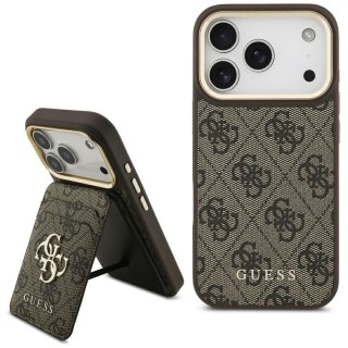 Guess nakładka 4G z portfelem Magsafe do iPhone 17 Pro brązowa