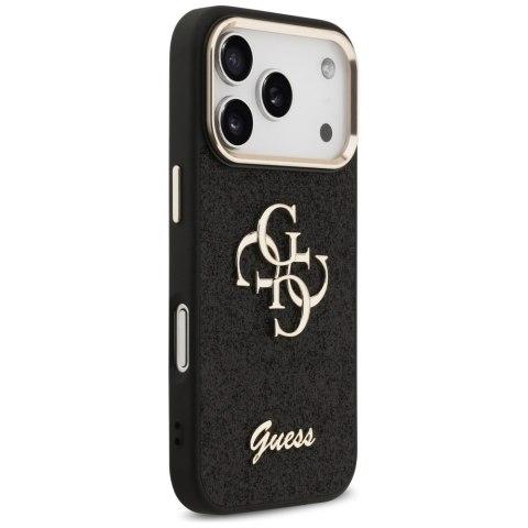 Guess nakładka Fixed Glitter Big 4G Metal Frame do iPhone 17 Pro czarna