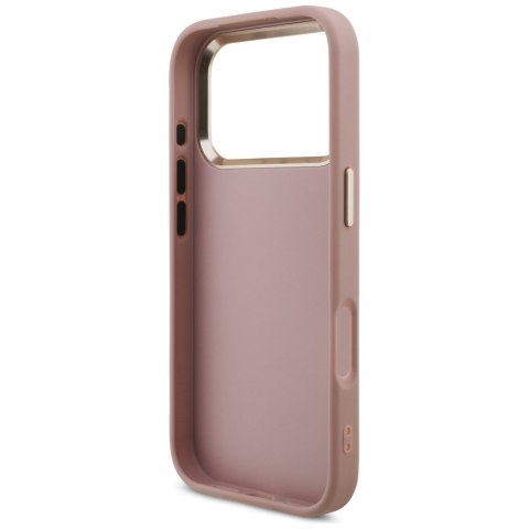 Guess nakładka Fixed Glitter Big 4G Metal Frame do iPhone 17 Pro różowa