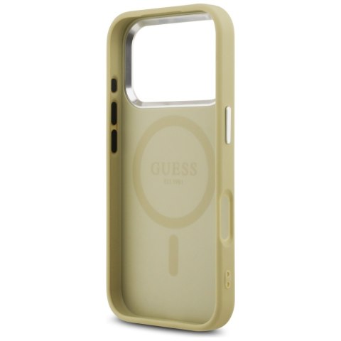 Guess nakładka Glitter Triangle Logo MagSafe do iPhone 17 Pro złota