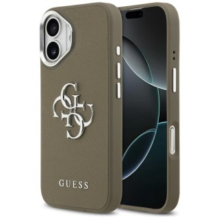 Guess nakładka Grained Big 4G Classic Logo do iPhone 17 brązowa
