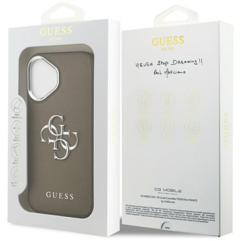 Guess nakładka Grained Big 4G Classic Logo do iPhone 17 brązowa
