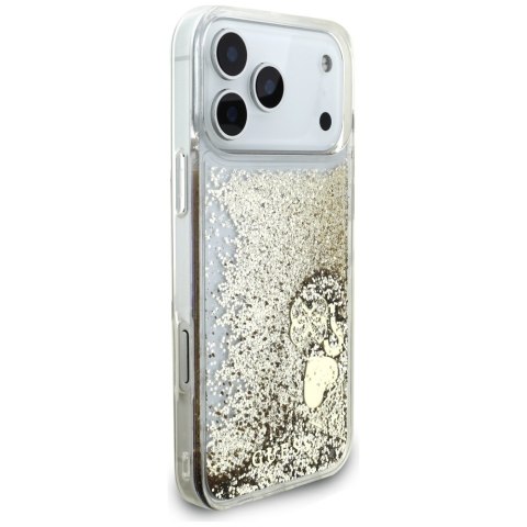 Guess nakładka Liq. Glitter 4 Charms do iPhone 17 Pro Max złota