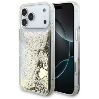 Guess nakładka Liq. Glitter 4 Charms do iPhone 17 Pro złota