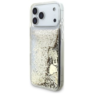 Guess nakładka Liq. Glitter 4 Charms do iPhone 17 Pro złota