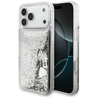 Guess nakładka Liq. Glitter Charms do iPhone 17 Pro Max srebrna