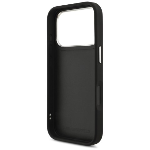 Karl Lagerfeld nakładka FW Grained Karl & Choupette Heads Pins & Logo do iPhone 17 Pro czarna