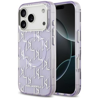 Karl Lagerfeld nakładka IML KL Monogram MagSafe do iPhone 17 Pro fioletowa