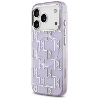 Karl Lagerfeld nakładka IML KL Monogram MagSafe do iPhone 17 Pro fioletowa