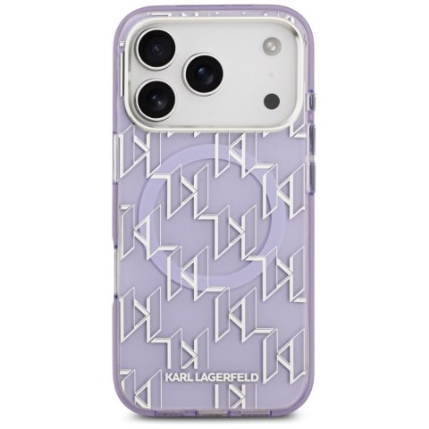 Karl Lagerfeld nakładka IML KL Monogram MagSafe do iPhone 17 Pro fioletowa