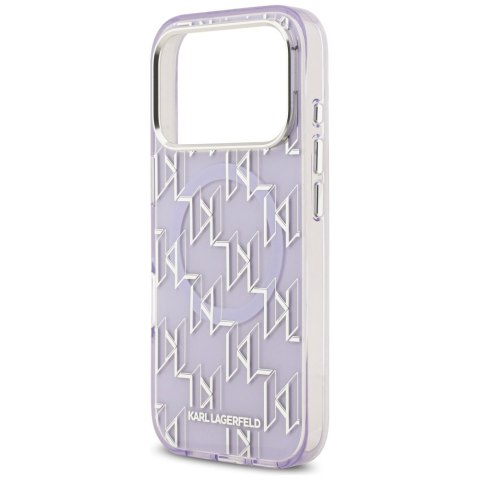 Karl Lagerfeld nakładka IML KL Monogram MagSafe do iPhone 17 Pro fioletowa