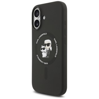 Karl Lagerfeld nakładka Silicone Karl&Choupette Ring MagSafe do iPhone 17 czarna