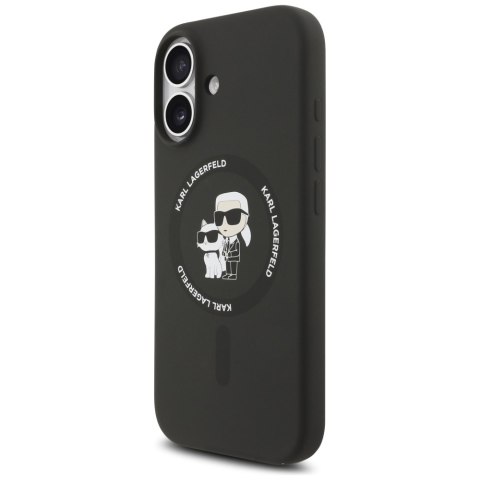 Karl Lagerfeld nakładka Silicone Karl&Choupette Ring MagSafe do iPhone 17 czarna
