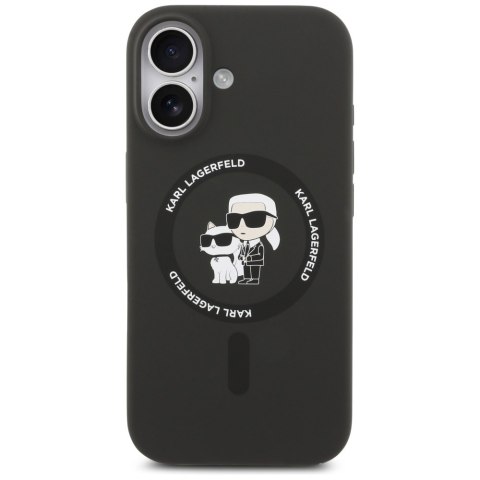 Karl Lagerfeld nakładka Silicone Karl&Choupette Ring MagSafe do iPhone 17 czarna