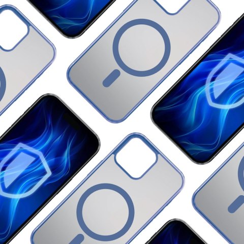 Etui 3mk Frosty MagCase Blue na Apple iPhone 12 Pro Max - przezroczyste