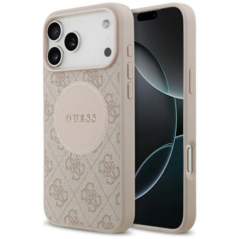 Guess nakładka 4G Circle Classic Logo MagSafe do iPhone 17 Pro Max różowa