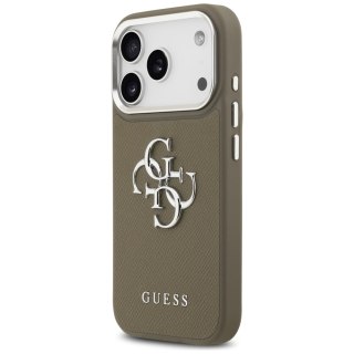 Guess nakładka Grained Big 4G Classic Logo do iPhone 17 Pro brązowa