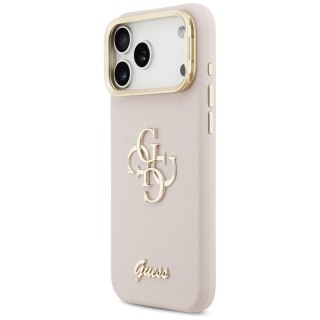 Guess nakładka Grained Big 4G & Stand Camera do iPhone 17 Pro Max różowa