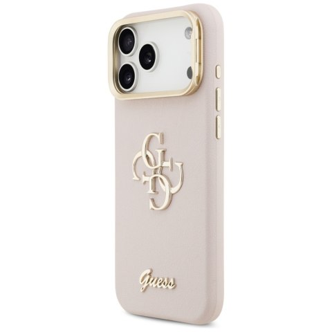 Guess nakładka Grained Big 4G & Stand Camera do iPhone 17 Pro Max różowa