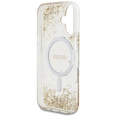 Guess nakładka HC Resin Bottom Glitter do iPhone 16 MagSafe złota