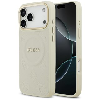 Guess nakładka Peony Hot Stamp MagSafe do iPhone 17 Pro Max beżowa