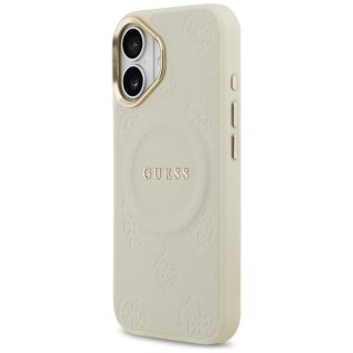 Guess nakładka Peony Hot Stamp MagSafe do iPhone 17 beżowa