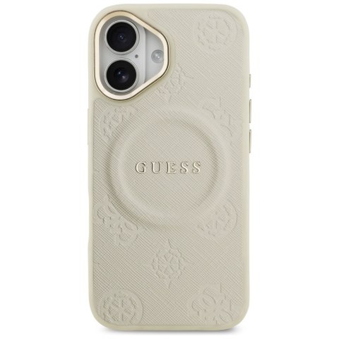 Guess nakładka Peony Hot Stamp MagSafe do iPhone 17 beżowa