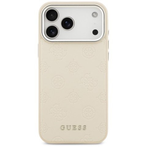 Guess nakładka Peony Hot Stamp Script MagSafe do iPhone 17 Pro Max beżowa