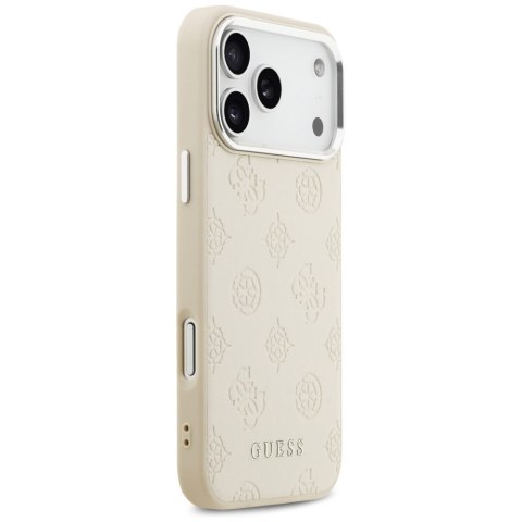 Guess nakładka Peony Hot Stamp Script MagSafe do iPhone 17 Pro Max beżowa
