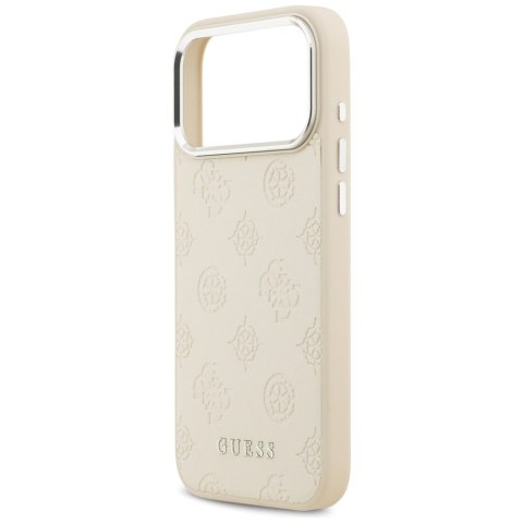 Guess nakładka Peony Hot Stamp Script MagSafe do iPhone 17 Pro Max beżowa