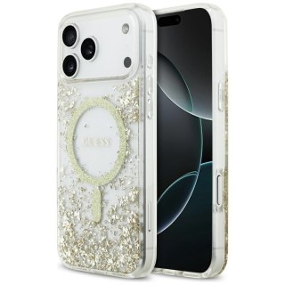 Guess nakładka Resin Bottom Glitter MagSafe do iPhone 17 Pro Max złota