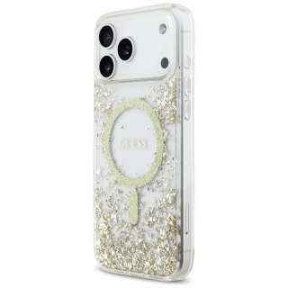 Guess nakładka Resin Bottom Glitter MagSafe do iPhone 17 Pro Max złota